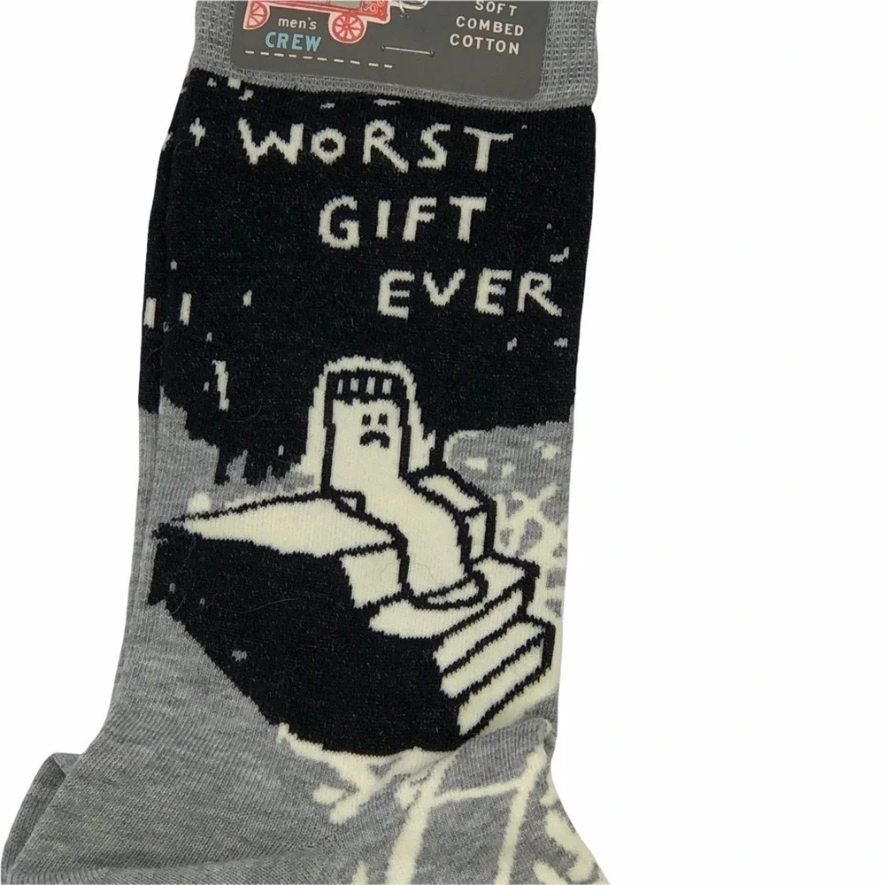 NWT Blue Q novelty socks Worst Gift Ever sad sock
